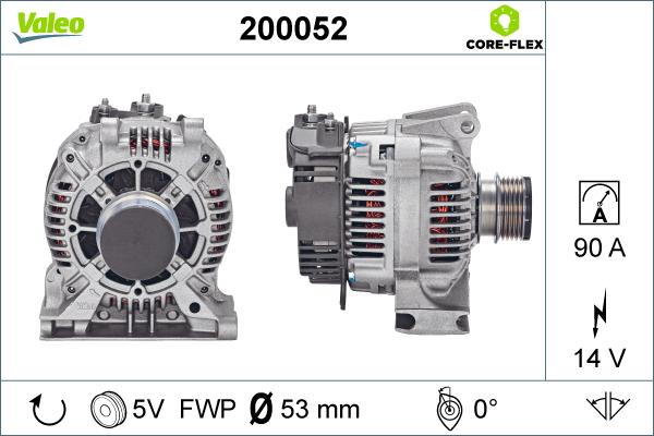 Valeo 200052 - Alternator autospares.lv