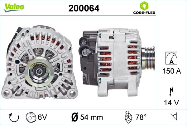 Valeo 200064 - Alternator autospares.lv