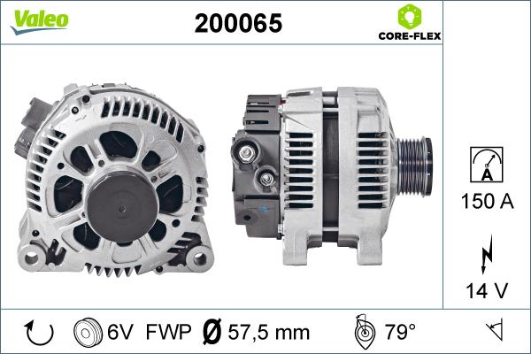 Valeo 200065 - Alternator autospares.lv