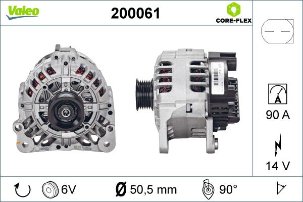 Valeo 200061 - Alternator autospares.lv