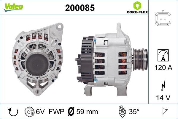 Valeo 200085 - Alternator autospares.lv