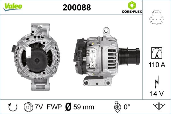 Valeo 200088 - Alternator autospares.lv