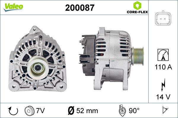 Valeo 200087 - Alternator autospares.lv