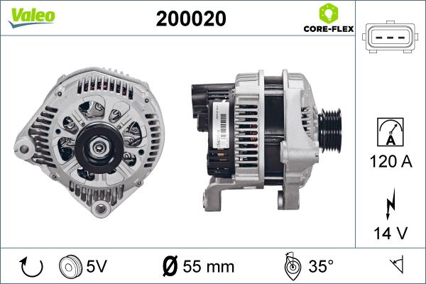 Valeo 200020 - Alternator autospares.lv