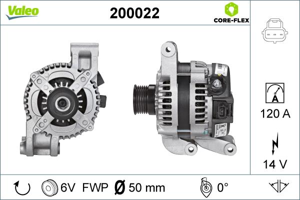 Valeo 200022 - Alternator autospares.lv