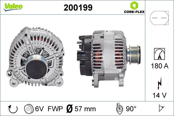 Valeo 200199 - Alternator autospares.lv