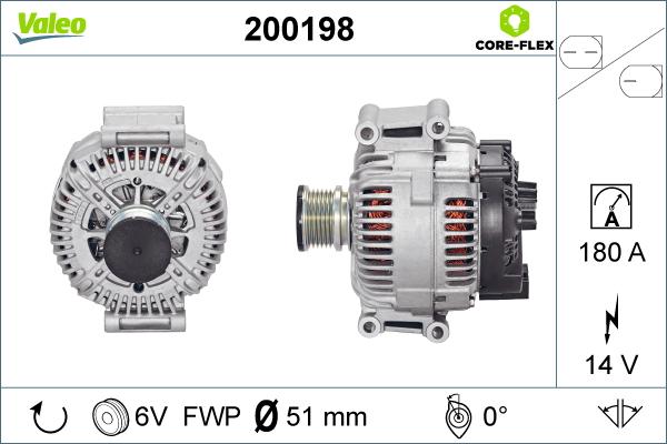 Valeo 200198 - Alternator autospares.lv