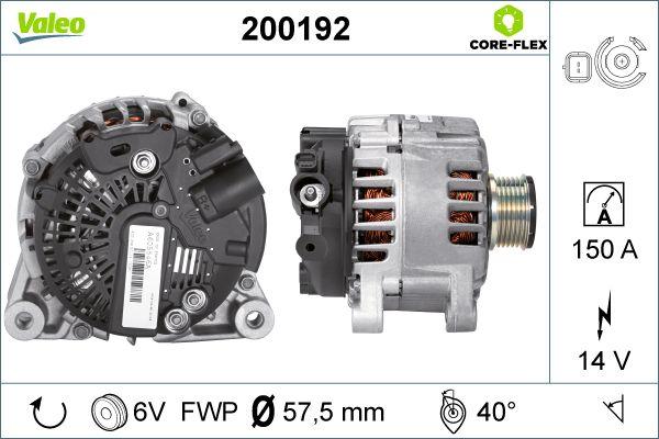 Valeo 200192 - Alternator autospares.lv