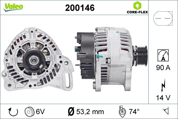 Valeo 200146 - Alternator autospares.lv