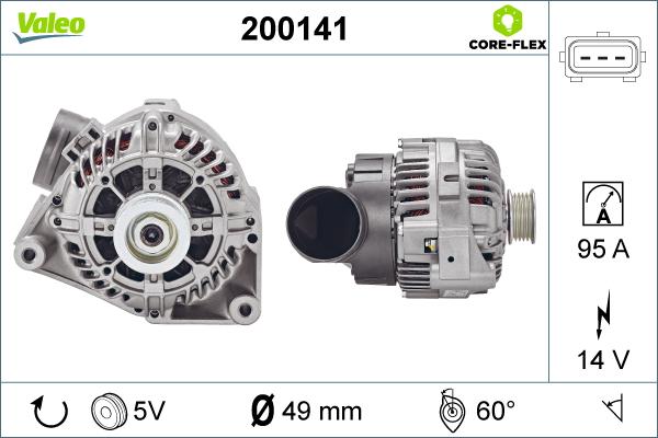 Valeo 200141 - Alternator autospares.lv