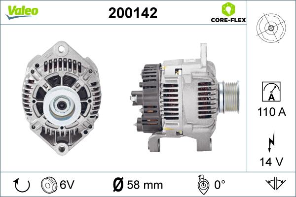 Valeo 200142 - Alternator autospares.lv