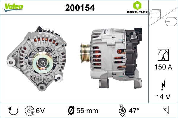 Valeo 200154 - Alternator autospares.lv