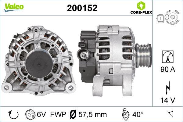 Valeo 200152 - Alternator autospares.lv