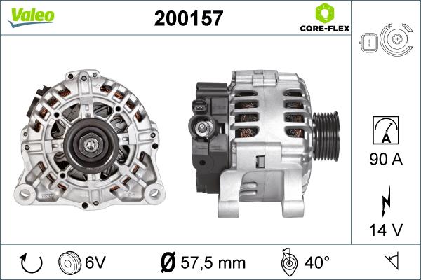 Valeo 200157 - Alternator autospares.lv