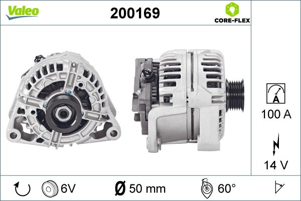 Valeo 200169 - Alternator autospares.lv