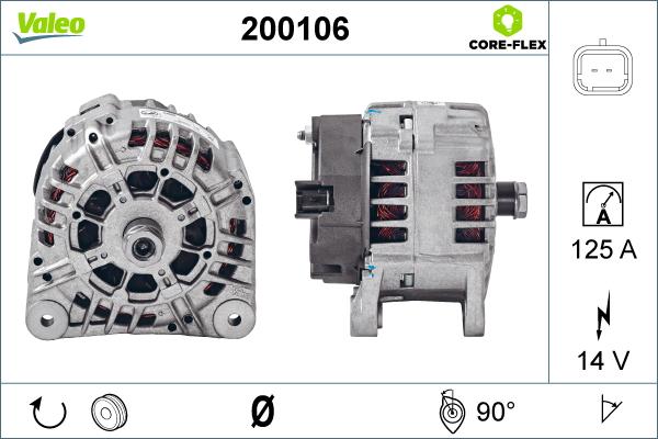 Valeo 200106 - Alternator autospares.lv