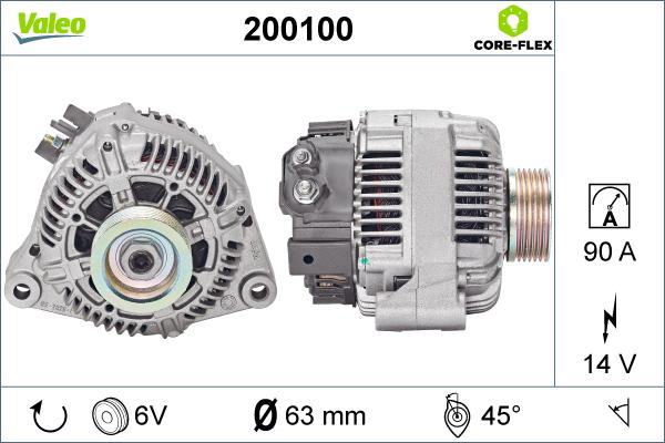 Valeo 200100 - Alternator autospares.lv