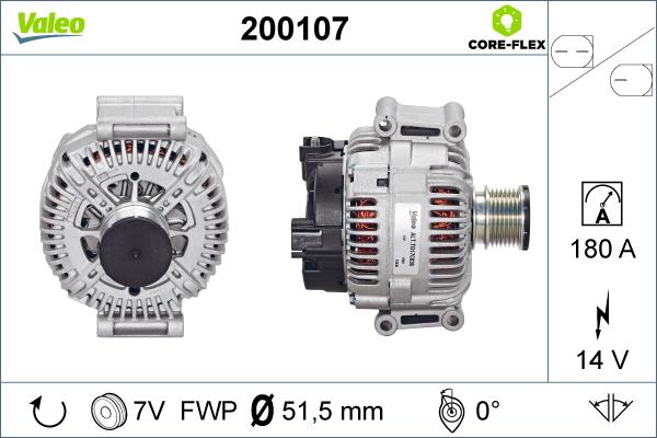 Valeo 200107 - Alternator autospares.lv