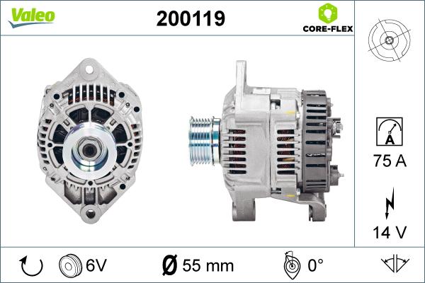 Valeo 200119 - Alternator autospares.lv