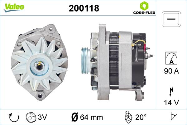 Valeo 200118 - Alternator autospares.lv