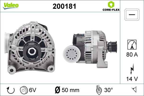 Valeo 200181 - Alternator autospares.lv