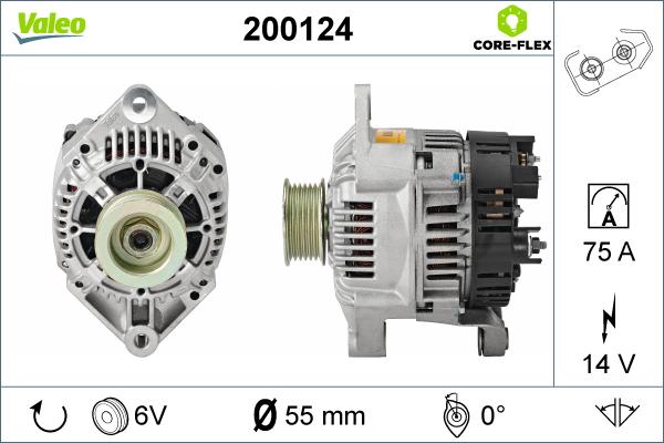 Valeo 200124 - Alternator autospares.lv