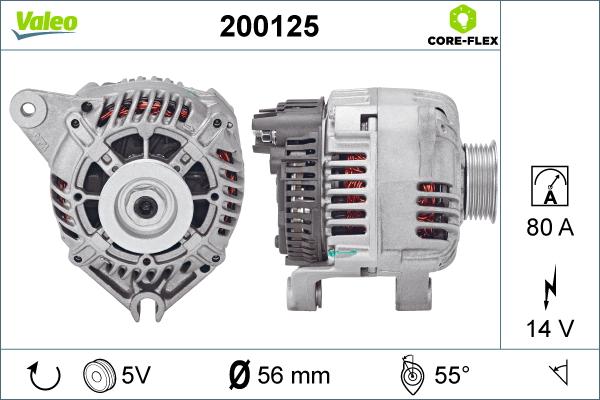 Valeo 200125 - Alternator autospares.lv