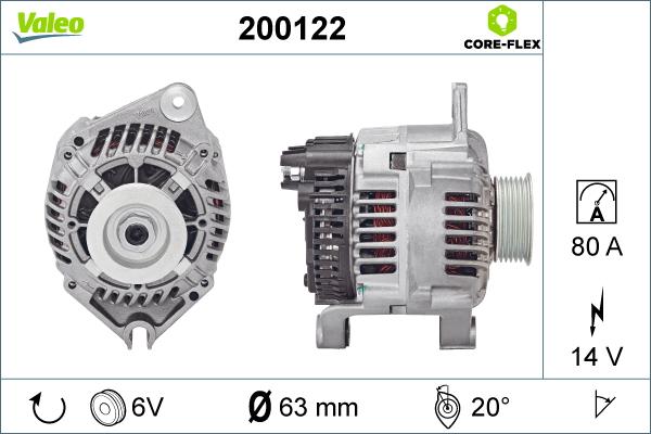 Valeo 200122 - Alternator autospares.lv