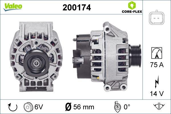 Valeo 200174 - Alternator autospares.lv