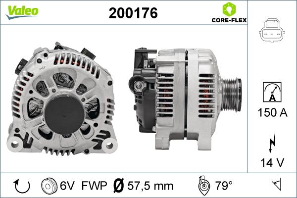 Valeo 200176 - Alternator autospares.lv