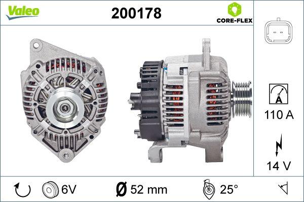 Valeo 200178 - Alternator autospares.lv