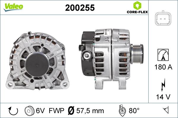 Valeo 200255 - Alternator autospares.lv