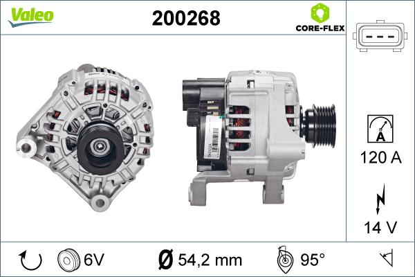 Valeo 200268 - Alternator autospares.lv