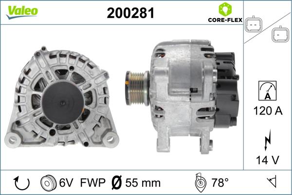 Valeo 200281 - Alternator autospares.lv