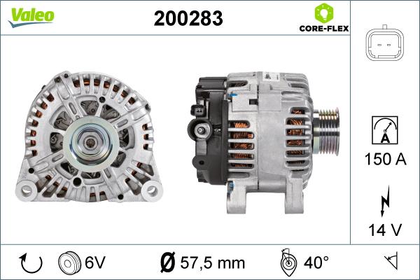 Valeo 200283 - Alternator autospares.lv