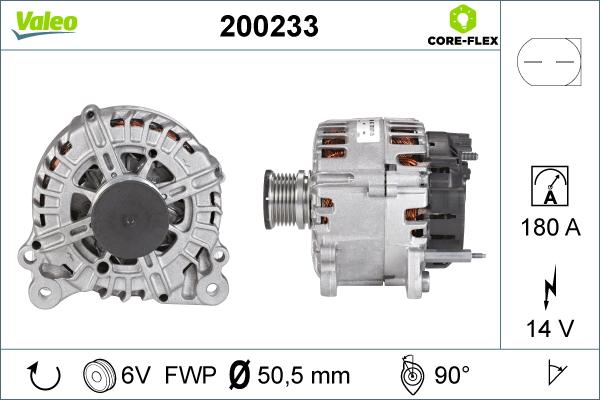 Valeo 200233 - Alternator autospares.lv