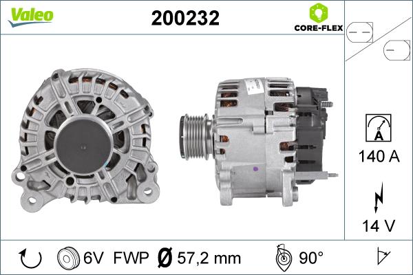 Valeo 200232 - Alternator autospares.lv