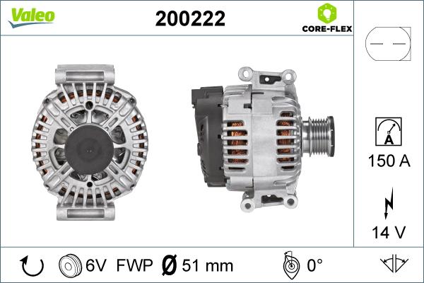 Valeo 200222 - Alternator autospares.lv