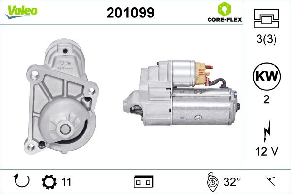 Valeo 201099 - Starter autospares.lv