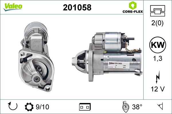 Valeo 201058 - Starter autospares.lv