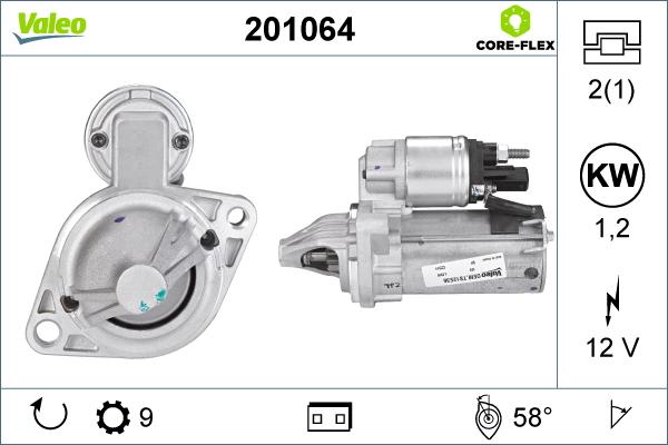 Valeo 201064 - Starter autospares.lv