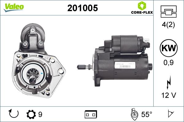 Valeo 201005 - Starter autospares.lv