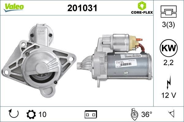 Valeo 201031 - Starter autospares.lv