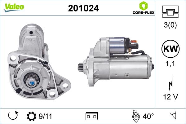 Valeo 201024 - Starter autospares.lv