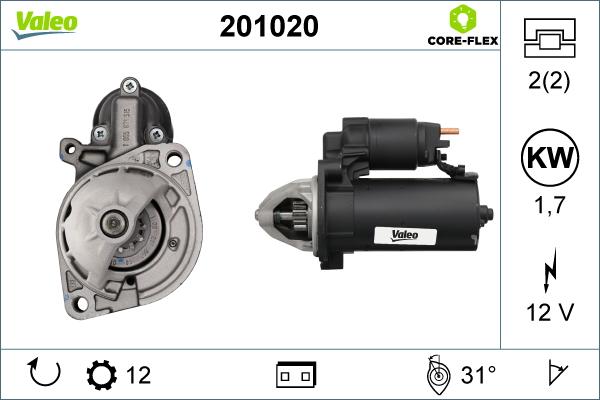 Valeo 201020 - Starter autospares.lv