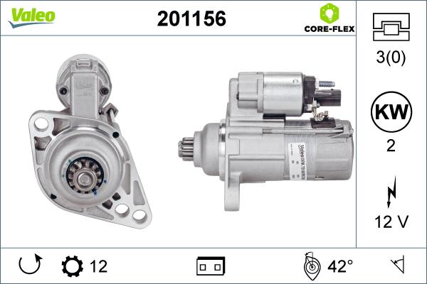 Valeo 201156 - Starter autospares.lv