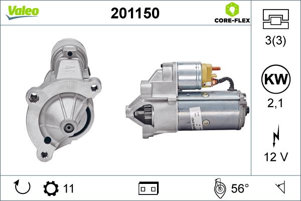 Valeo 201150 - Starter autospares.lv