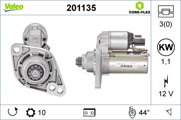 Valeo 201135 - Starter autospares.lv