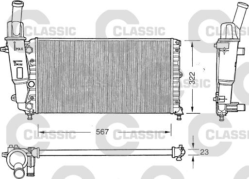 Valeo 231558 - Radiator, engine cooling autospares.lv