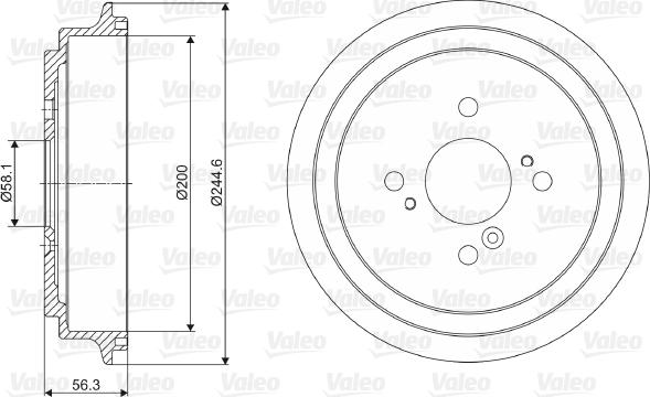 Valeo 237044 - Brake Drum autospares.lv